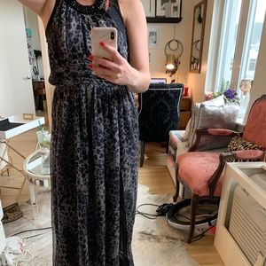 Purple Leopard Fancy Maxi Dress